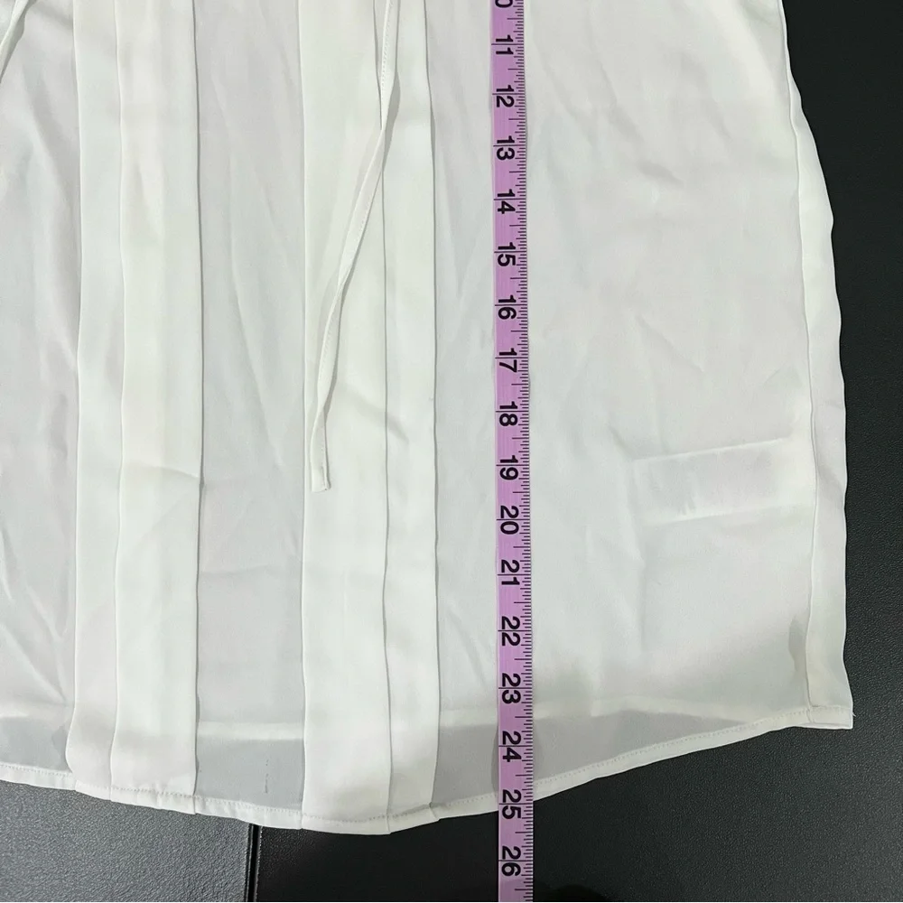 J. Crew Sleeveless Pleated Tie Neck Top Size M
